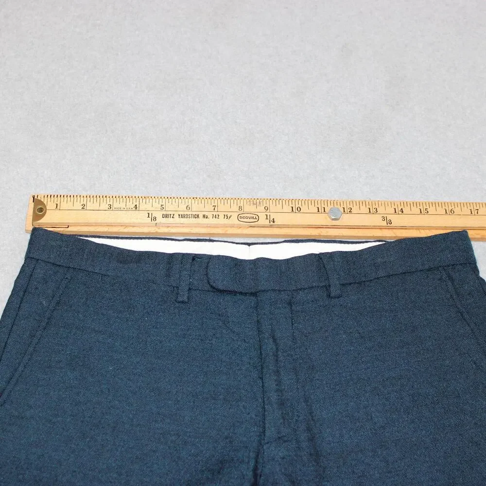 J Crew Bowery Pants Men 32x32 Blue Wool Slim Office Heritage Capsule Academia